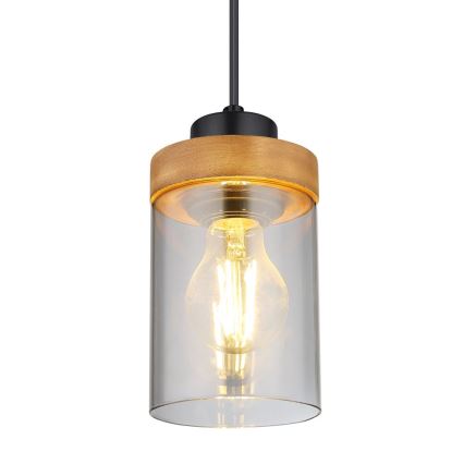 Globo - Candelabro suspenso 1xE27/40W/230V metal/madeira