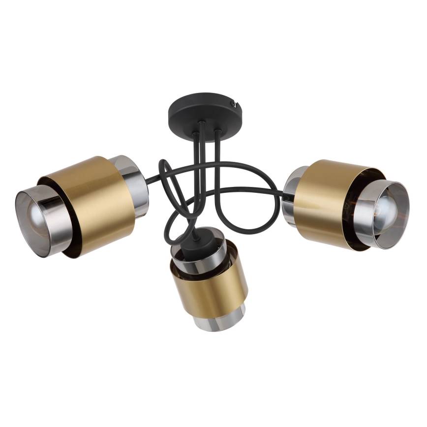 Globo - Candelabro integrado 3xE27/40W/230V preto/latão