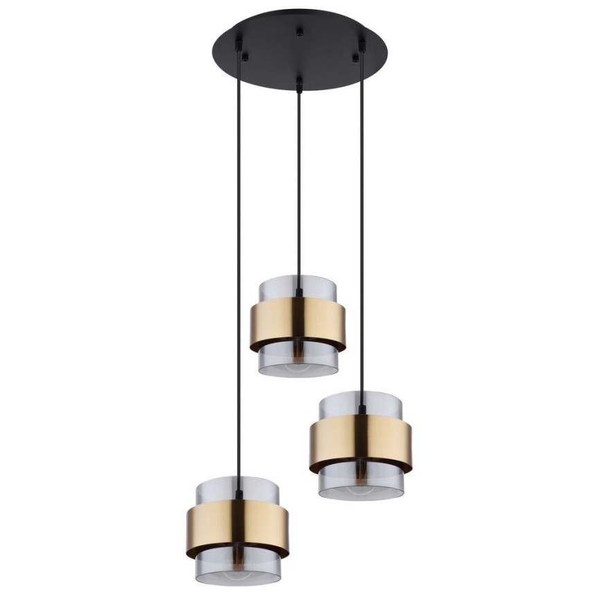 Globo - Candelabro suspenso 3xE27/60W/230V preto/latão