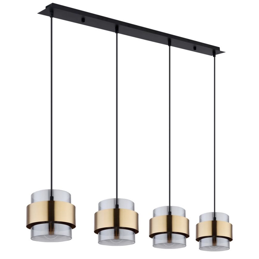 Globo - Candelabro suspenso 4xE27/60W/230V preto/latão