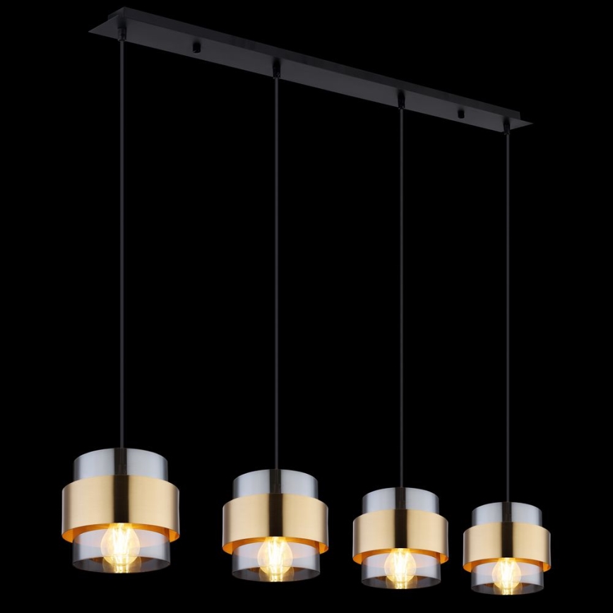 Globo - Candelabro suspenso 4xE27/60W/230V preto/latão