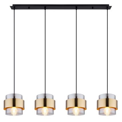 Globo - Candelabro suspenso 4xE27/60W/230V preto/latão