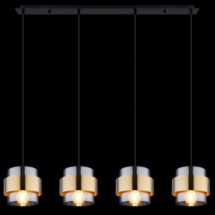 Globo - Candelabro suspenso 4xE27/60W/230V preto/latão
