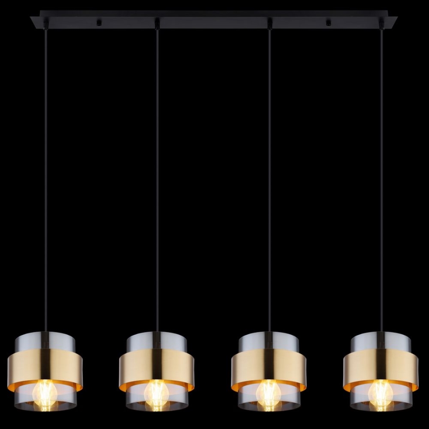 Globo - Candelabro suspenso 4xE27/60W/230V preto/latão