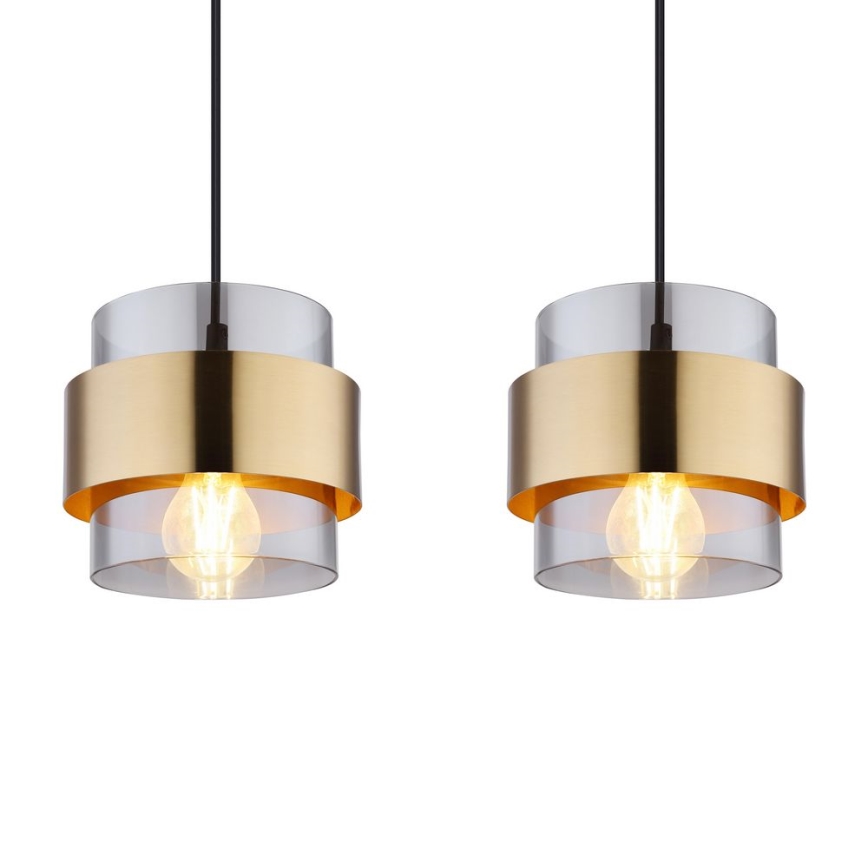 Globo - Candelabro suspenso 4xE27/60W/230V preto/latão