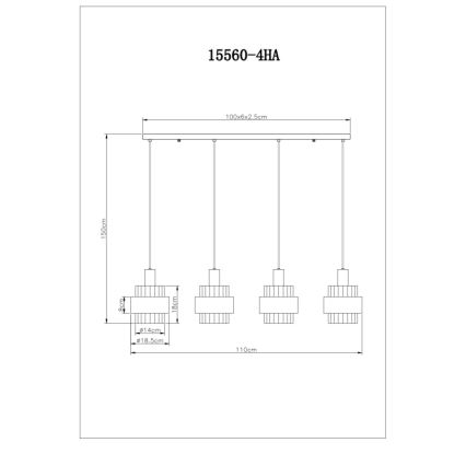 Globo - Candeeiro suspenso 4xE27/60W/230V