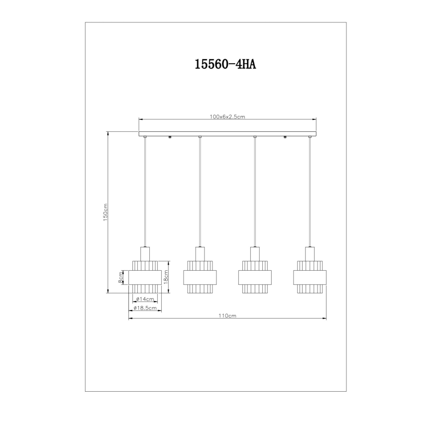 Globo - Candeeiro suspenso 4xE27/60W/230V
