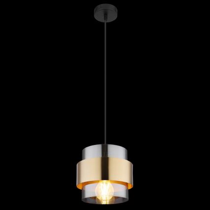Globo - Candelabro suspenso 1xE27/60W/230V preto/latão