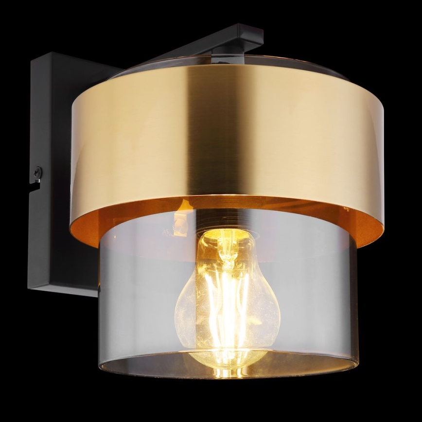 Globo - Iluminação de parede 1xE27/60W/230V preto/latão