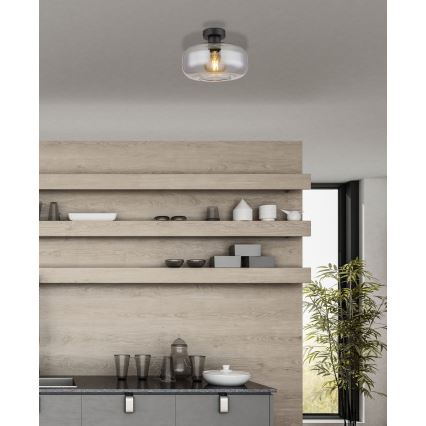 Globo - Candeeiro integrado 1xE27/40W/230V diâmetro 28 cm cinzento