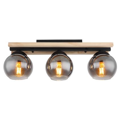 Globo - Candelabro integrado 3xE27/25W/230V pinho