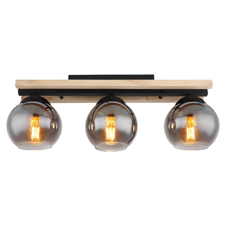 Globo - Candelabro integrado 3xE27/25W/230V pinho