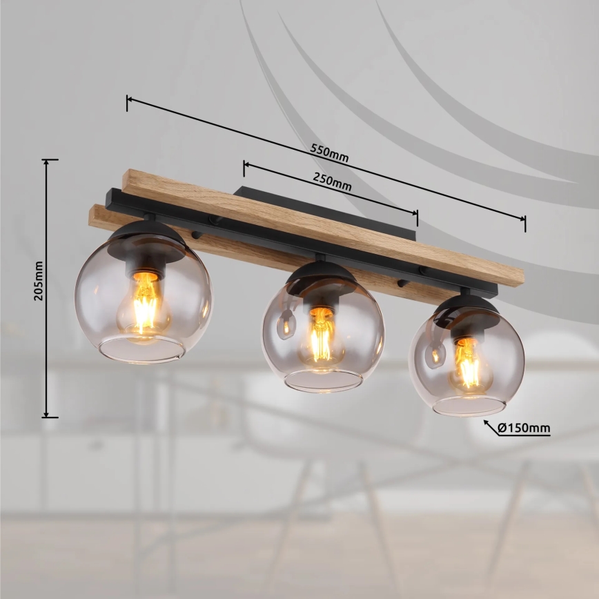 Globo - Candeeiro integrado 3xE27/25W/230V