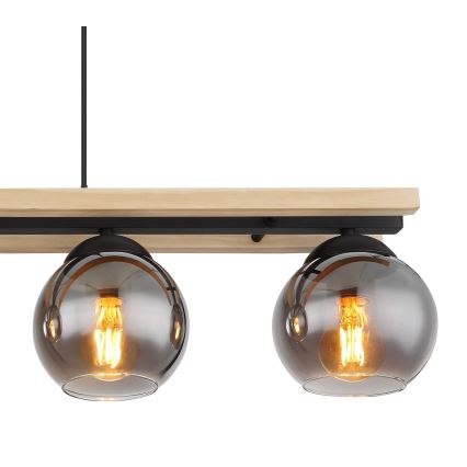 Globo - Candelabro suspenso 4xE27/25W/230V pinho