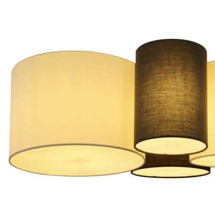 Globo 15586-4D - Candeeiro de tecto MAKKI 4xE27/15W/230V branco/cinzento/preto