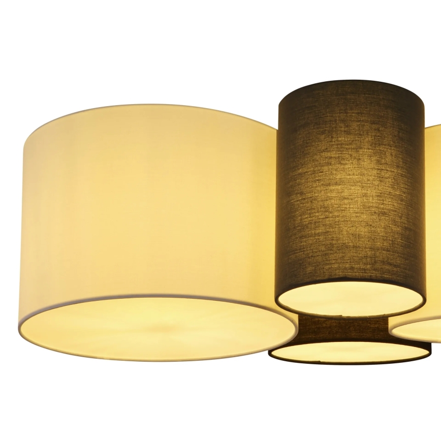 Globo 15586-4D - Candeeiro de tecto MAKKI 4xE27/15W/230V branco/cinzento/preto