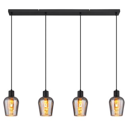 Globo - Candeeiro suspenso 4xE27/40W/230V preto