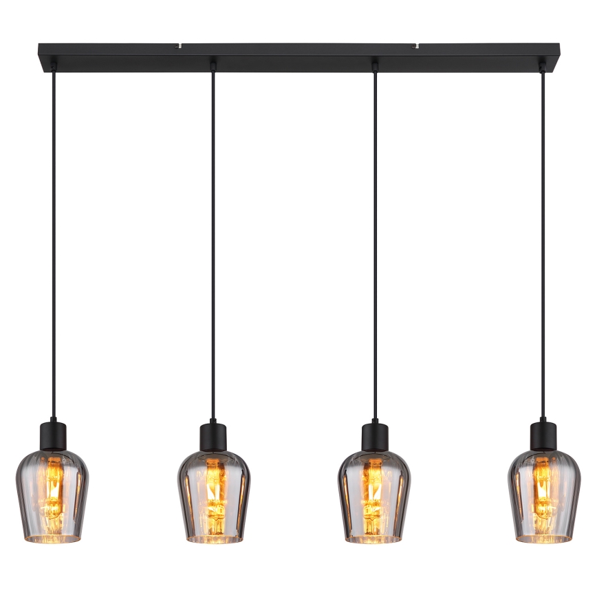 Globo - Candeeiro suspenso 4xE27/40W/230V preto