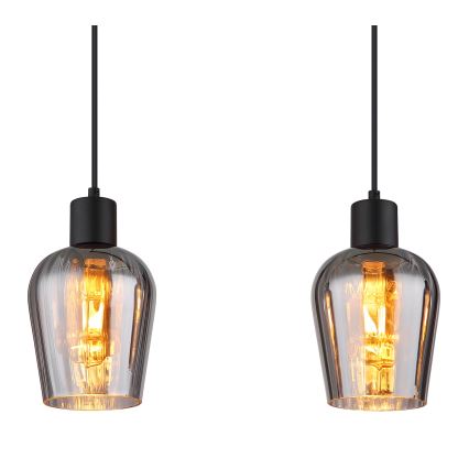 Globo - Candeeiro suspenso 4xE27/40W/230V preto