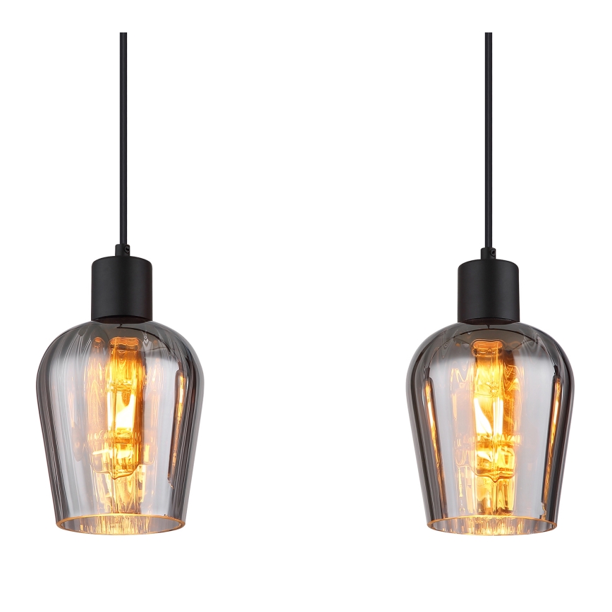 Globo - Candeeiro suspenso 4xE27/40W/230V preto