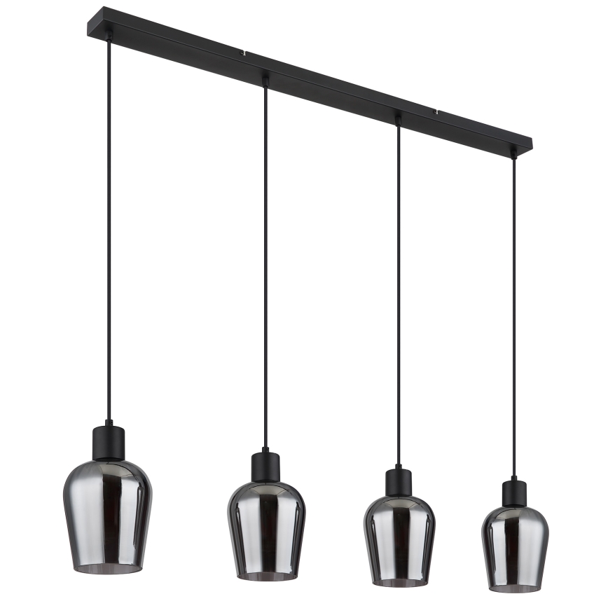 Globo - Candeeiro suspenso 4xE27/40W/230V preto