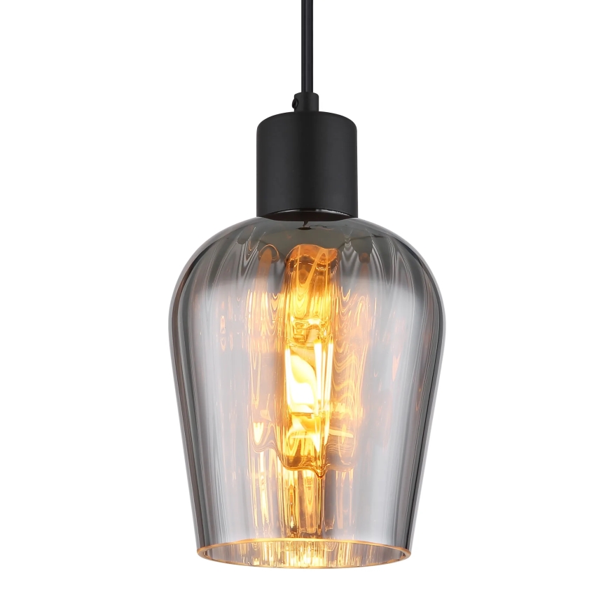 Globo - Candeeiro suspenso 1xE27/40W/230V diâmetro 13,5 cm preto