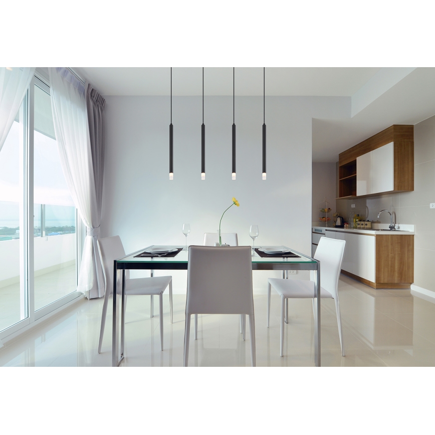Globo - Candeeiro suspenso 4xG9/4W/230V preto