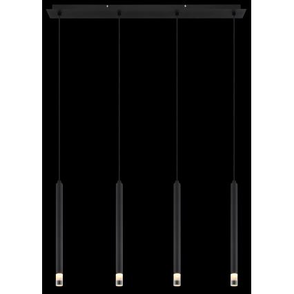 Globo - Candeeiro suspenso 4xG9/4W/230V preto