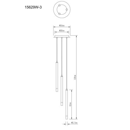 Globo - Candeeiro suspenso 3xG9/4W/230V diâmetro 24 cm