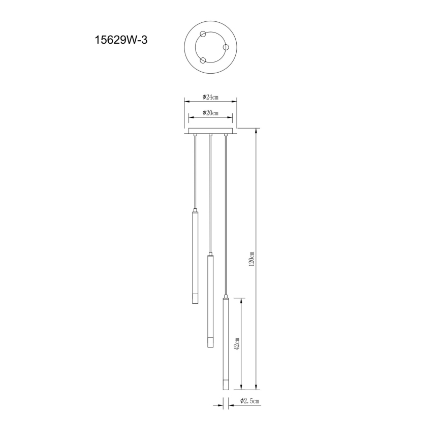 Globo - Candeeiro suspenso 3xG9/4W/230V diâmetro 24 cm