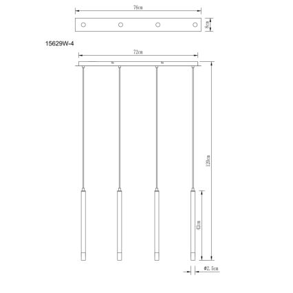 Globo - Candeeiro suspenso 4xG9/4W/230V