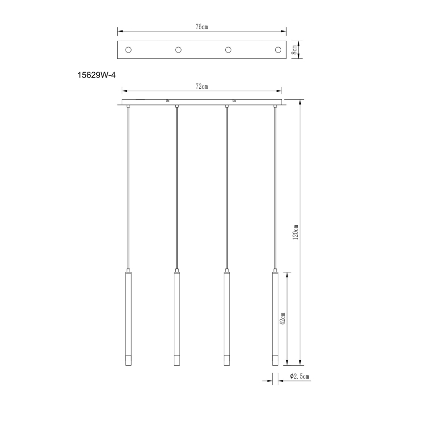 Globo - Candeeiro suspenso 4xG9/4W/230V