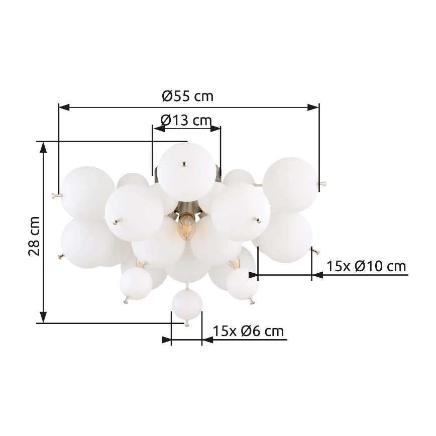 Globo - Candeeiro integrado 3xE14/25W/230V diâmetro 55 cm branco
