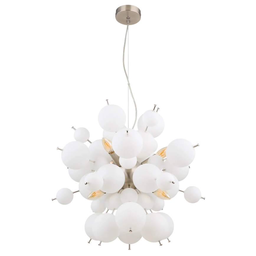 Globo - Candeeiro suspenso 6xE14/25W/230V diâmetro 55 cm branco