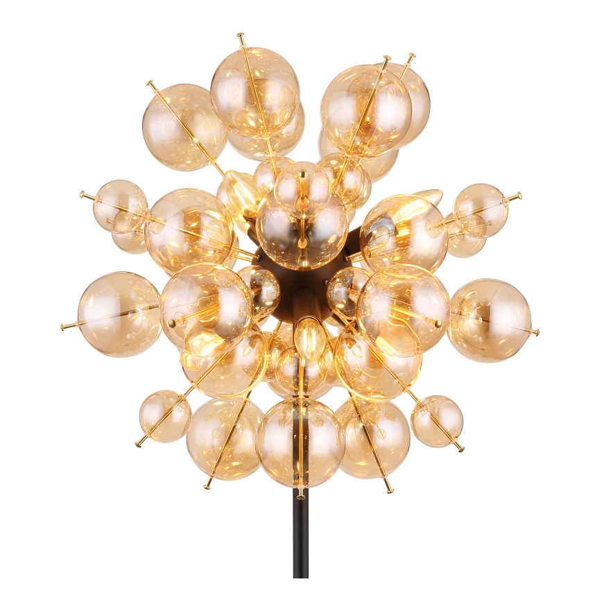 Globo - Candeeiro de chão 6xE14/25W/230V castanho/fumado