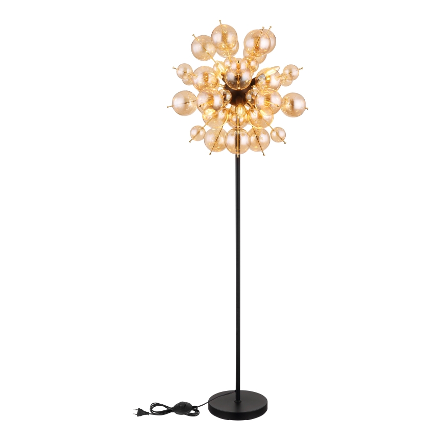 Globo - Candeeiro de chão 6xE14/25W/230V castanho/fumado