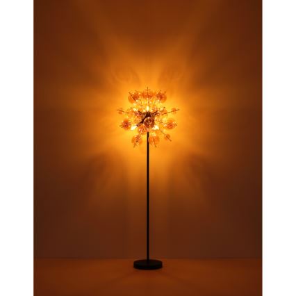 Globo - Candeeiro de chão 6xE14/25W/230V castanho/fumado