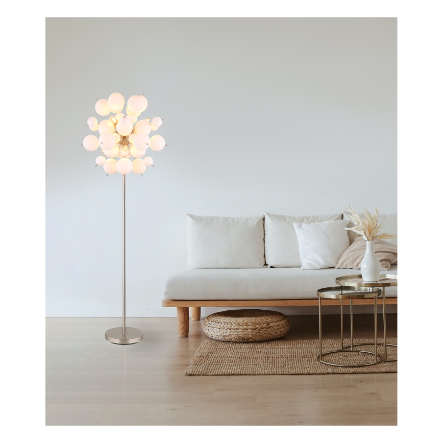 Globo - Candeeiro de chão 6xE14/25W/230V branco