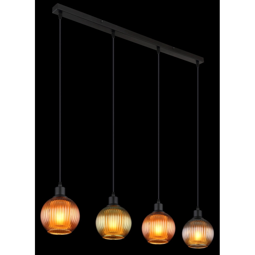 Globo - Candeeiro suspenso 4xE27/25W/230V cobre/verde/azul