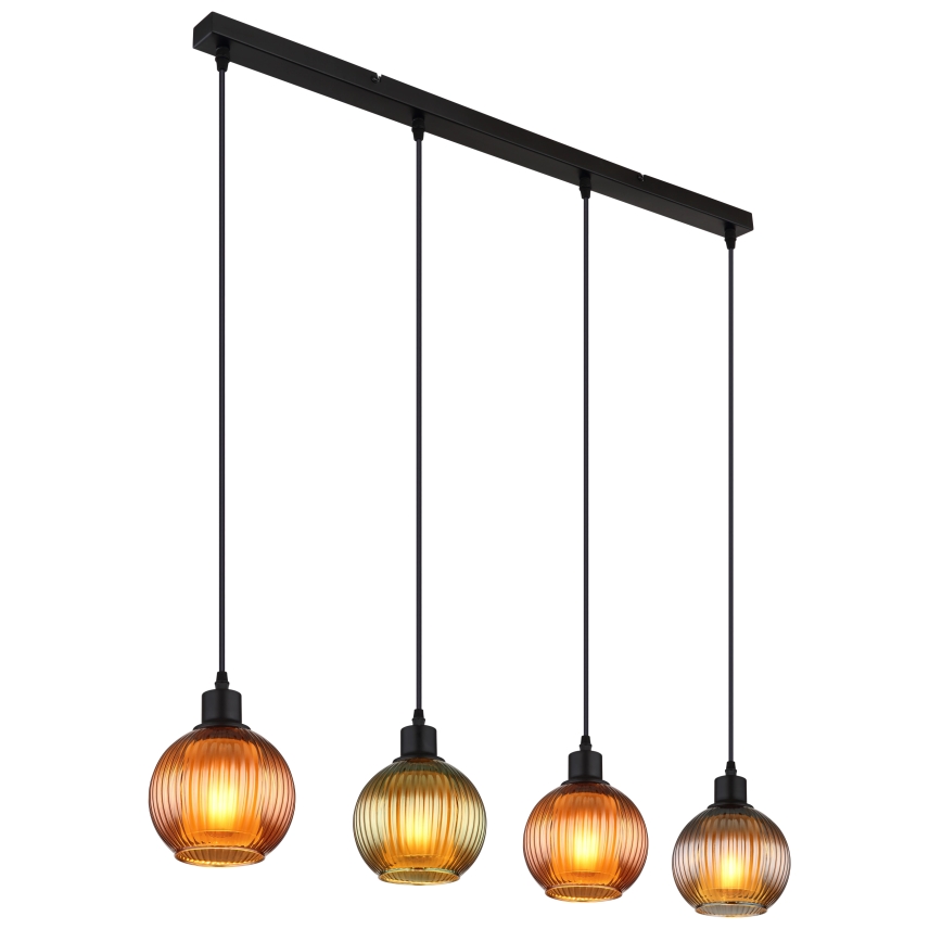 Globo - Candeeiro suspenso 4xE27/25W/230V cobre/verde/azul