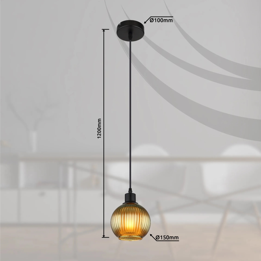 Globo - Candeeiro suspenso 1xE27/25W/230V diâmetro 15 cm verde