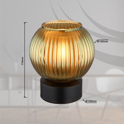 Globo - Candeeiro de mesa 1xE27/25W/230V diâmetro 15 cm verde
