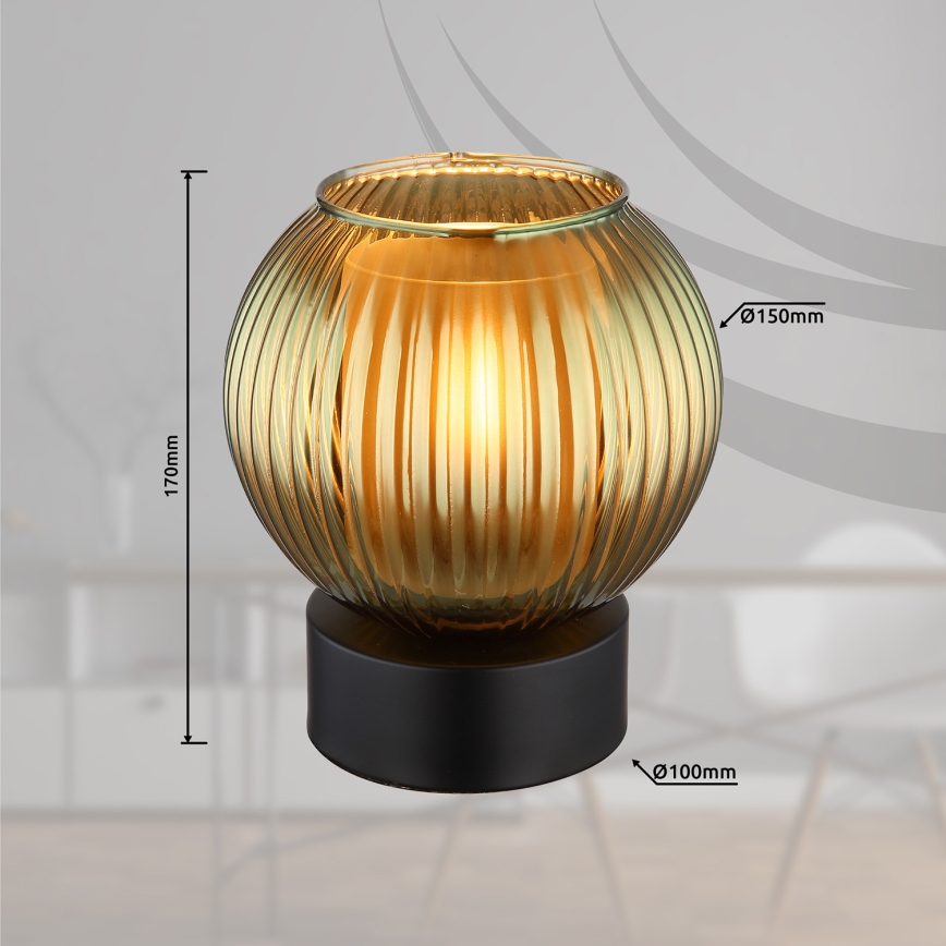 Globo - Candeeiro de mesa 1xE27/25W/230V diâmetro 15 cm verde