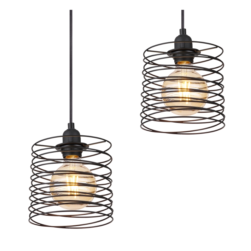 Globo 15640-4H - Candeeiro pendente com cabo TILLY 4xE27/60W/230V preto