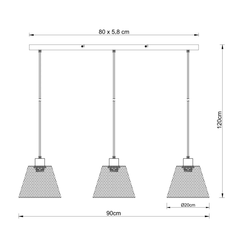 Globo - Candeeiro suspenso 3xE27/40W/230V