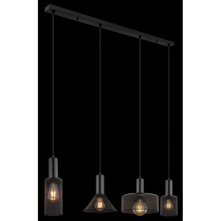 Globo - Candelabro suspenso 4xE27/60W/230V preto