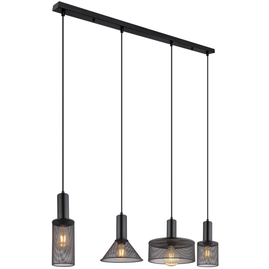 Globo - Candelabro suspenso 4xE27/60W/230V preto