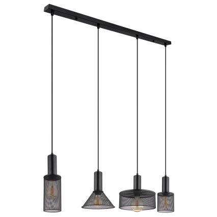 Globo - Candelabro suspenso 4xE27/60W/230V preto