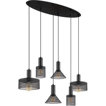 Globo 15648-6H - Lustre suspenso JEDD 6xE27/60W/230V, preto