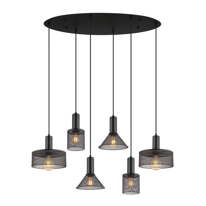 Globo 15648-6H - Lustre suspenso JEDD 6xE27/60W/230V, preto